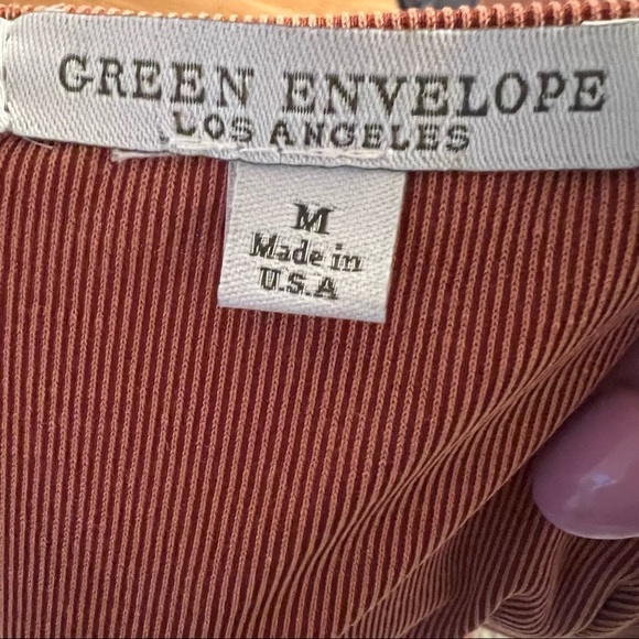 GREEN ENVELOPE Rust Front Ruched Blouse - Picture 3 of 3